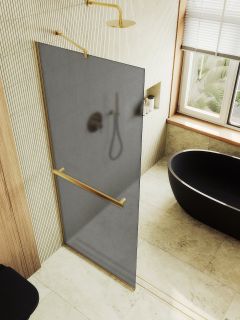 Душевая перегородка MaybahGlass MGD-730-3у 79см золото