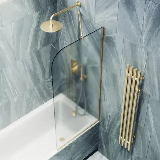 Шторка на ванну MaybahGlass MGV-92-3у 60см золото