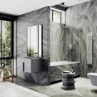 Шторка на ванну MaybahGlass MGV-132-1у 44см белый