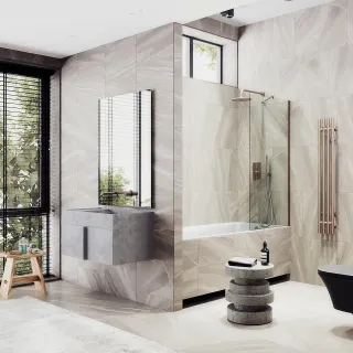 Шторка на ванну MaybahGlass MGV-63-2ш 70см бронза