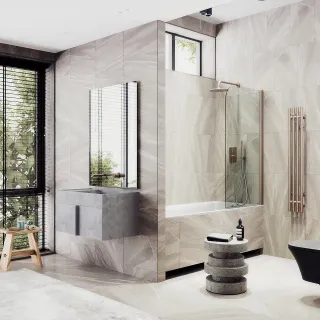 Шторка на ванну MaybahGlass MGV-599-2 70см бронза