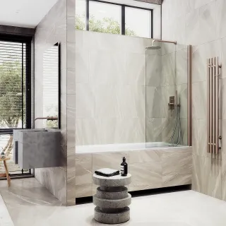 Шторка на ванну MaybahGlass MGV-600-2 80см бронза