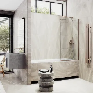 Шторка на ванну MaybahGlass MGV-63-2у 70см бронза