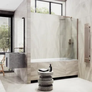 Шторка на ванну MaybahGlass MGV-94-2ш 80см бронза