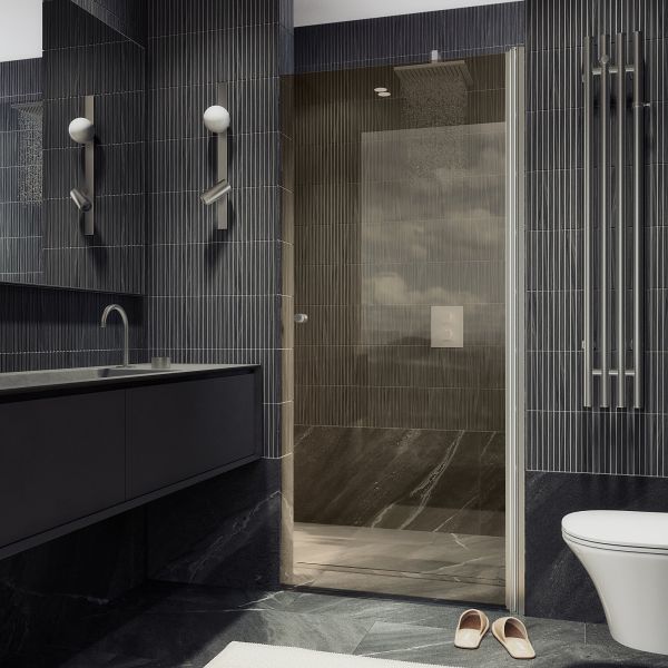 Душевая дверь MaybahGlass MGD-804-5 80см хром матовый