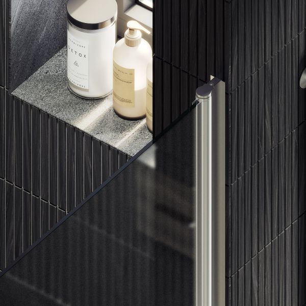 Душевая дверь MaybahGlass MGD-463-5 90см хром матовый/сатин