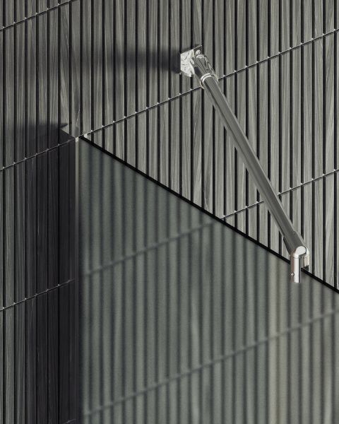 Душевая перегородка MaybahGlass MGD-700-5ш 79см хром матовый