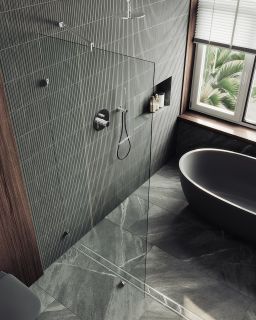 Душевая перегородка MaybahGlass MGD-259-4 79см хром глянцевый