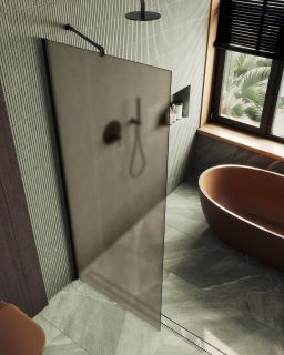 Душевая перегородка MaybahGlass MGD-697-6ш 79см чёрный