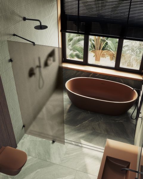 Душевая перегородка MaybahGlass MGD-265-6 79см чёрный