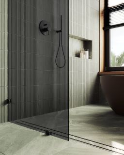 Душевая перегородка MaybahGlass MGD-274-6 79см чёрный