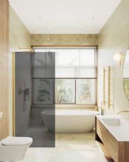 Душевая перегородка MaybahGlass MGD-698-3ш 79см золото