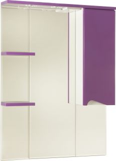 Зеркало-шкаф с подсветкой Bellezza Эйфория 80см правый фиолетовый 00000005418