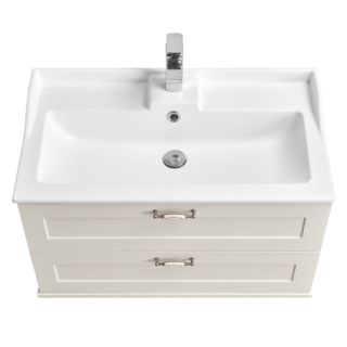 Тумба под раковину Акватон Леон 80см дуб белый 1A186301LBPS0