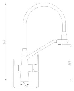 Смеситель для кухни Haiba HB76855-7 с подключением фильтра питьевой воды чёрный матовый