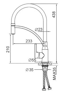 Смеситель для кухни Haiba HB73644-7 чёрный матовый