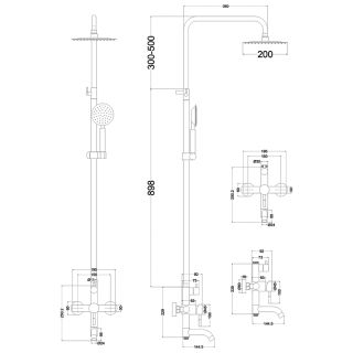 Душевая стойка Melana Tondo MELANA-610107 сатин