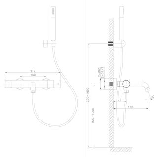 Смеситель для ванны Raiber Graceful  RPG-003 золото матовое