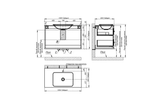 Тумба с раковиной Astra-Form Классик 4631177714405 100 см зелёный матовый