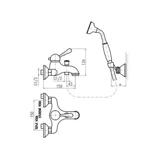Смеситель для ванны Rav Slezak Labe L554.5 бронза
