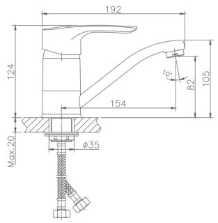 Смеситель для кухни Haiba HB4566-2 хром