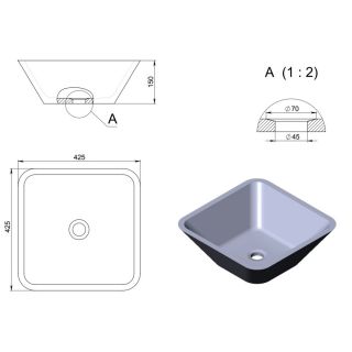 Раковина Holbi Saturn 42см белый матовый 1.02.004.11.1