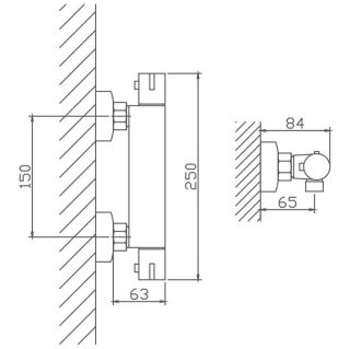 Смеситель для душа Haiba HB20809 термостатический хром