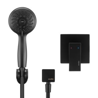 Встраиваемый смеситель для душа Swedbe Platta 5550B с лейкой чёрный
