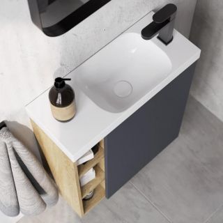 Подвесная тумба под раковину Aqwella Alba ALB0106LDD+ALB0706GRМ 60 см