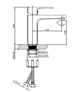 Смеситель для раковины AltroBagno Lamberto 0139 GrMt
