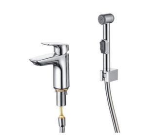 Смеситель для раковины с гигиеническим душем Aquatek Вега AQ1012CR хром