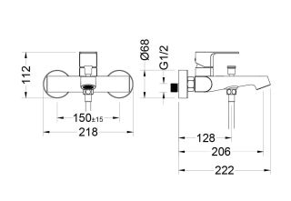 Комплект для ванны Aquatek Оберон AQ1230CR 3 в 1 AQ1210CR+AQ1240CR+AQ2014CR хром