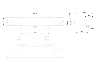 Смеситель для душа Aquatek Альфа AQ1963CR с термостатом хром