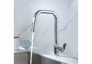 Смеситель для кухни Aquatek Альфа AQ1984CR с выдвижным изливом хром