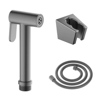 Гигиенический ручной душ Aquatek AQ2054BGM со шлангом и держателем шлифованный чёрный хром