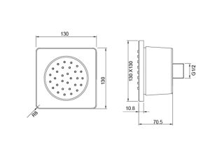 Боковая форсунка 130*130 Aquatek AQ2099MB черный