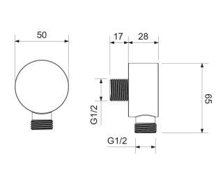Шланговое подсоединение Aquatek AQ2457BGM шлифованный чёрный хром