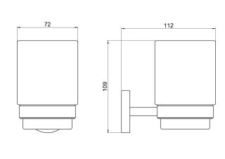 Стакан с держателем Aquatek Бетта AQ4604BGM шлифованный чёрный хром