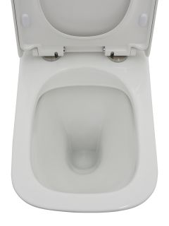 Чаша напольного унитаза AQUAme AQM1005 с крышкой-сиденьем белый глянцевый