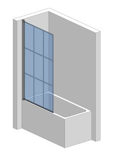 Шторка на ванну AQUAme AQM2858-L левая 80см чёрный матовый