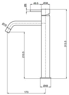 Смеситель для раковины AQUAme Siena AQM6214GM металл