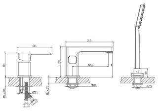 Смеситель на борт ванны Haiba HB80615 хром