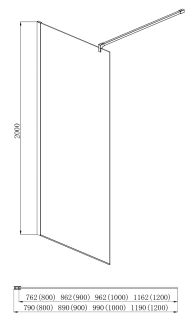 Душевая перегородка Aquatek Walk in AQ WIW 09020BL 90см чёрный