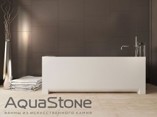 Ванна из искусственного камня AquaStone Квадро 180x80см белый