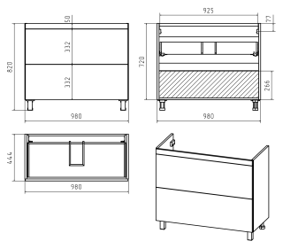 Напольная тумба под раковину Misty Атлантик 100 см белый