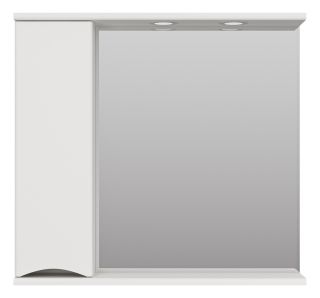 Зеркальный шкаф с подсветкой Misty Атлантик левый 80см белый