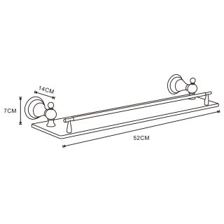 Полка Azario ELVIA AZ-91103G стеклянная 52 см