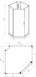 Душевая кабина AZARIO DENVER AZ-N10806 900