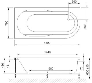 Гидромассажная ванна Royal Bath Azur De Luxe 160x80см левая белый RB614202DL-L