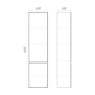 Пенал Comforty Лозанна 00-00017837 белый 40 см
